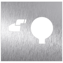 Pictograma inoxidable "Termómetro" 120x120x1.5 mm.