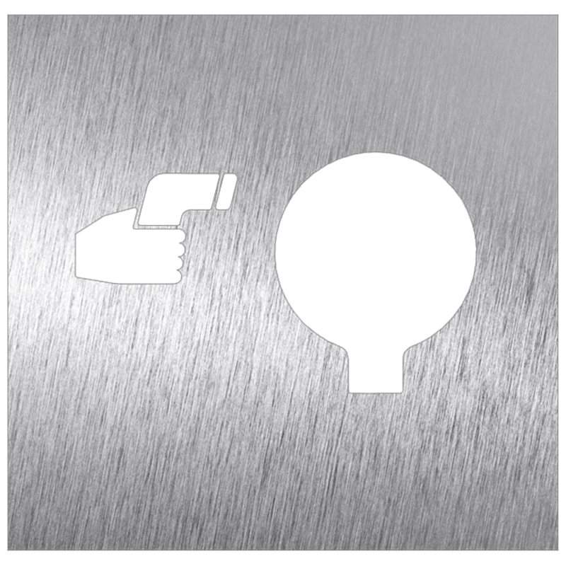 Pictograma inoxidable "Termómetro" 120x120x1.5 mm.