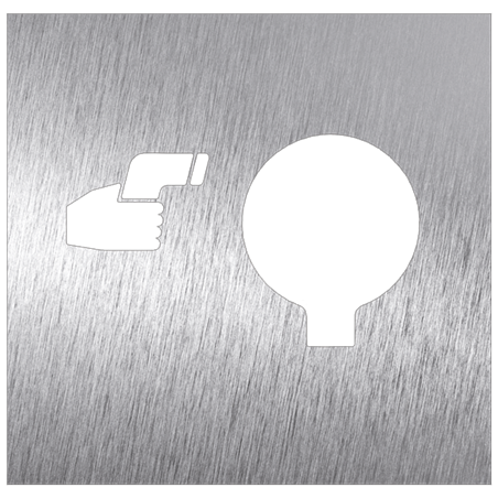 Pictograma inoxidable "Termómetro" 120x120x1.5 mm.