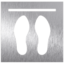 Pictograma inoxidable "Espere su turno" 120x120x1.5 mm.