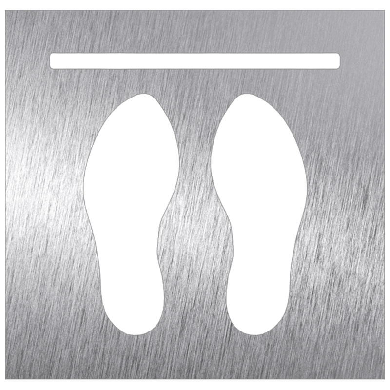 Pictograma inoxidable "Espere su turno" 120x120x1.5 mm.