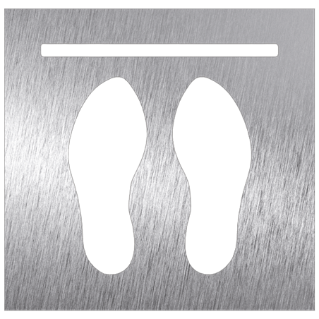 Pictograma inoxidable "Espere su turno" 120x120x1.5 mm.