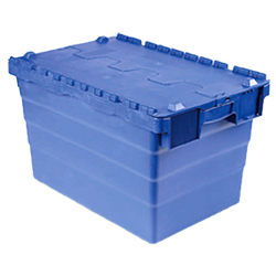 Caja de reparto con tapa integrada azul 68 lts. 600x400x360 mm.