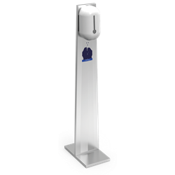 Columna de acero inox con jabonera electrónica