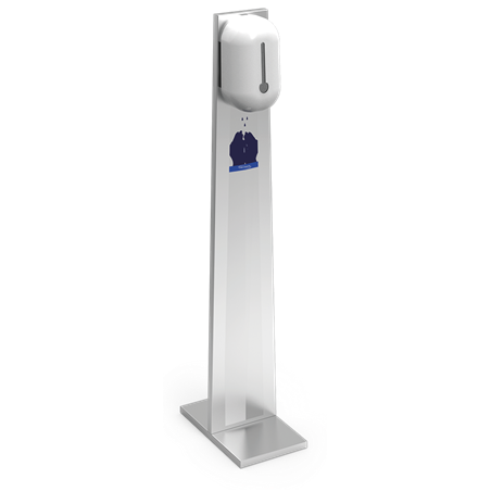 Columna de acero inox con jabonera electrónica