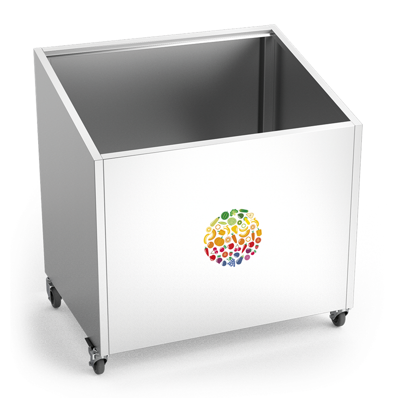 Módulo expositor de frutas y/o verduras con ruedas