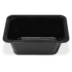Contenedor negro Take Away rectangular con tapa