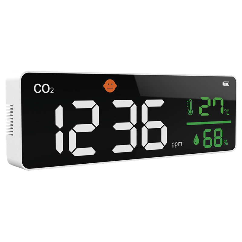 Medidor mural de CO2, temperatura y humedad 270x35x90 mm.