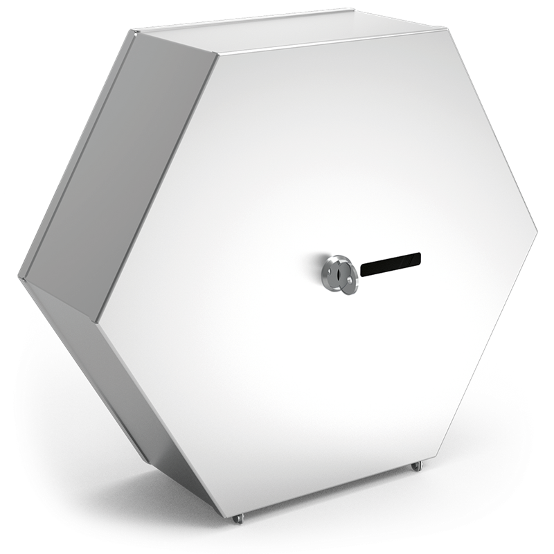 Dispensador de papel higiénico hexagonal acero inox