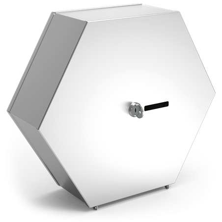 Dispensador de papel higiénico hexagonal acero inox