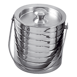 Cubitera con tapa acero inox doble pared ø170x175 mm.