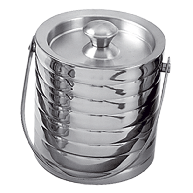 Cubitera con tapa acero inox doble pared ø170x175 mm.