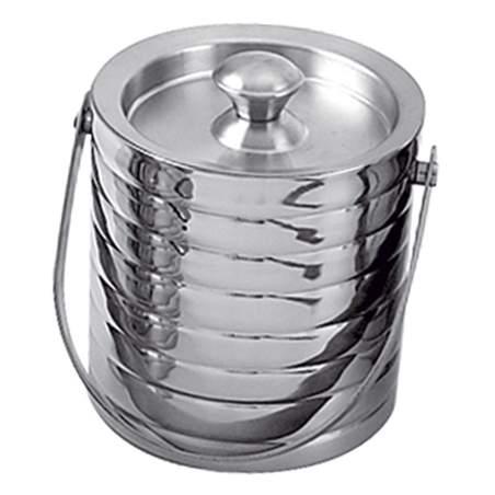 Cubitera con tapa acero inox doble pared ø170x175 mm.