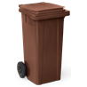 Contenedor de desperdicios con tapa y ruedas marrón 120 lts.