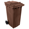 Contenedor de desperdicios con tapa y ruedas marrón 240 lts.