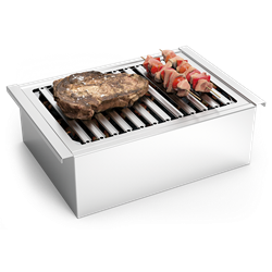 Barbacoa inoxidable de sobremesa 408x284x133 mm.