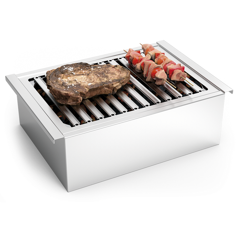 Barbacoa inoxidable de sobremesa 408x284x133 mm.