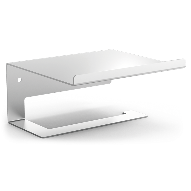 Dispensador de papel higiénico con base para móvil/tablet