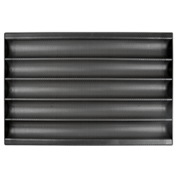 Bandeja panadería acanalada 5 alojamientos 600x400x45 mm.