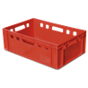 Cajón para carne liso rojo 600x400x200 mm.