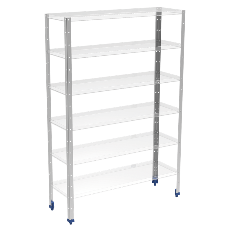 Soporte de estantería de 40x40x2050 mm. con contera