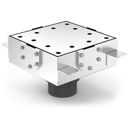 Sumidero para canal modular salida vertical 200x200 mm.