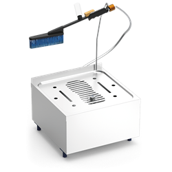 Lavabotas manual en acero inoxidable 450x450x740 mm.