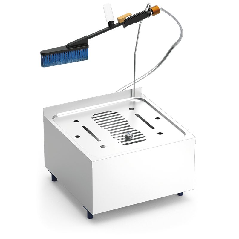 Lavabotas manual en acero inoxidable 450x450x740 mm.