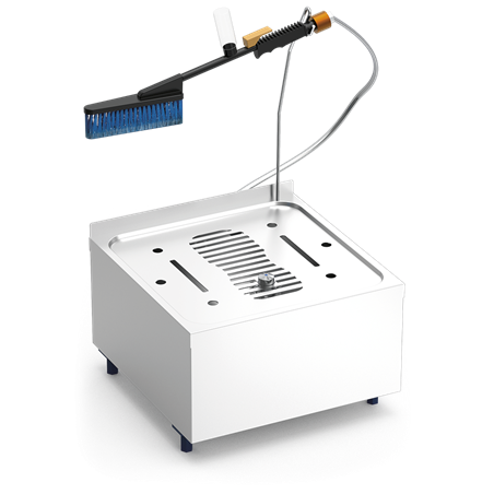 Lavabotas manual en acero inoxidable 450x450x740 mm.