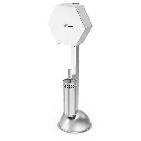 Dispensador de papel y escobillero inoxidable para WC