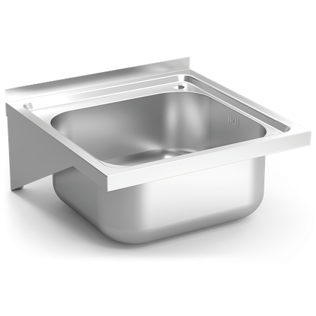 Fregadero colg. c/cartelas 1C 450x450x205 mm.