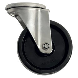 Rueda giratoria s/freno acero inox. anticalórica ø100 mm.