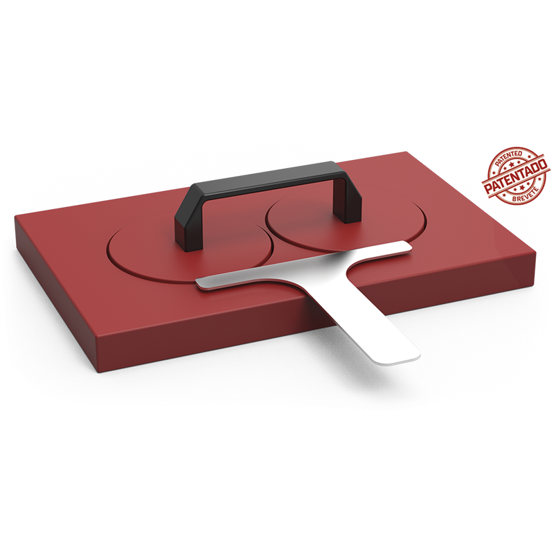 Aplasta-hamburguesas doble ø128 mm.