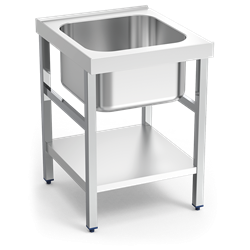 Mesa de entrada para lavavajillas c/entrepaño 610x700x865 mm.