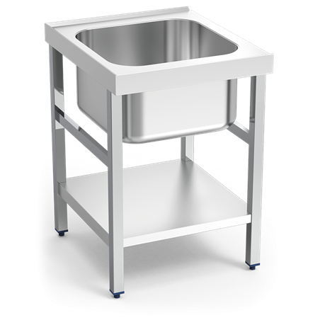 Mesa de entrada para lavavajillas c/entrepaño 610x700x865 mm.