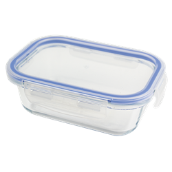 Fiambrera de cristal con tapa hermética 1,5 lts. 225x160x85 mm.