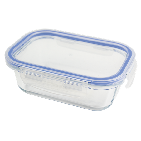 Fiambrera de cristal con tapa hermética 1,5 lts. 225x160x85 mm.