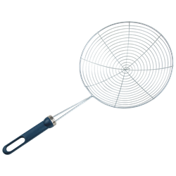 Espumadera inoxidable con mango de plástico 350x190x35 mm.