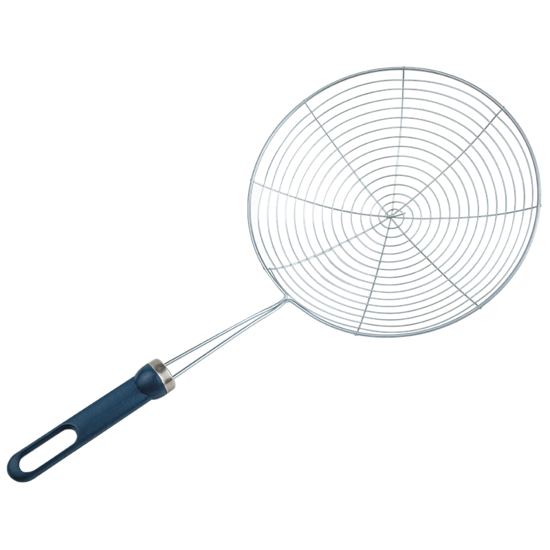 Espumadera inoxidable con mango de plástico 350x190x35 mm.