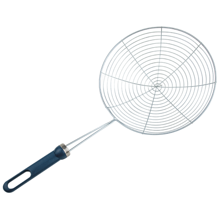 Espumadera inoxidable con mango de plástico 350x190x35 mm.