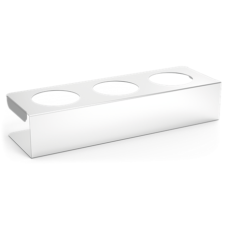 Soporte inoxidable para 3 biberones de cocina de 500 ml.