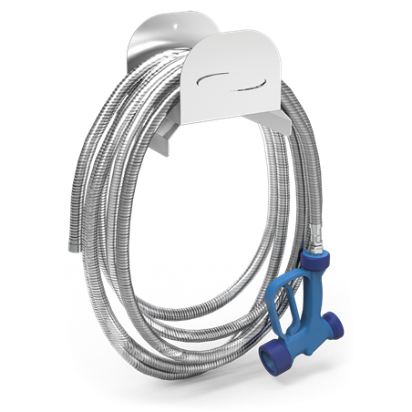 Grifo manguera con soporte inoxidabley pistola L50 mts.