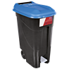 Contenedor de desperdicios con tapa y ruedas azul 80 lts. Serie GO!