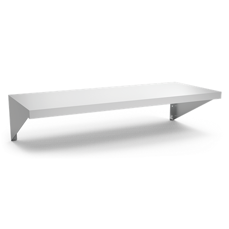 Estante inox mural con cartelas rectas 1.200x600 mm