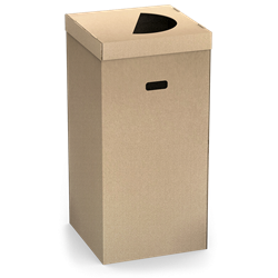 Papelera de cartón reciclable 130 litros, 394x394x800 mm