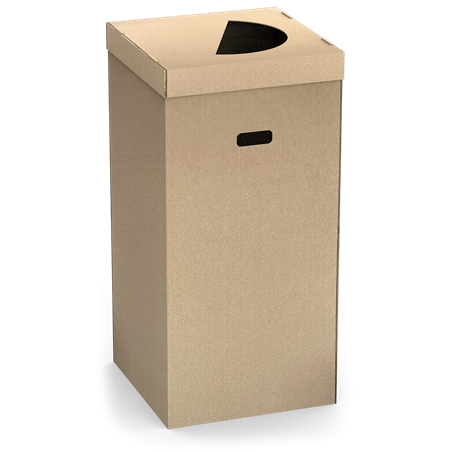 Papelera de cartón reciclable 130 litros, 394x394x800 mm