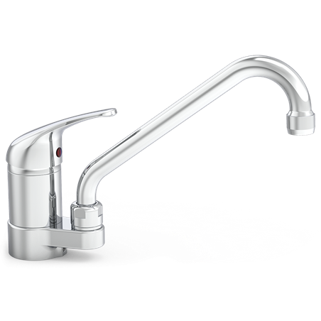 Grifo monomando sobremesa dos aguas caño frontal