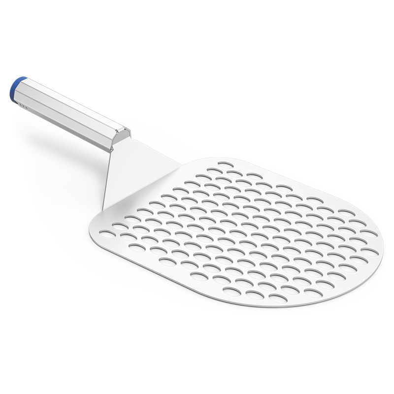 Pala perforada para pizza mango corto acero inoxidable