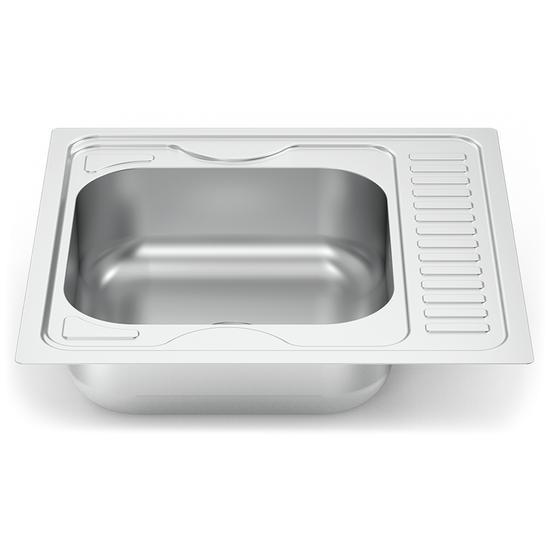 Fregadero para encastrar 600x600 1 cubetas y escurridor (reversible) Dimensiones cubetas: 370x340x150 mm.