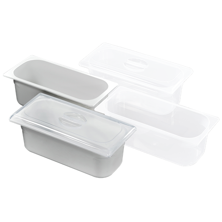 Cubeta para heladería policarbonato 360x250x80 mm.